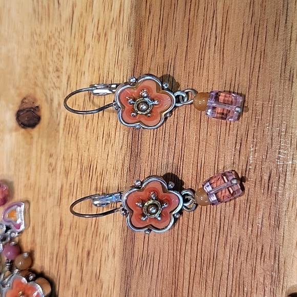 Brighton Cote D'Azur PINK Butterfly & Flowers Bracelet Earrings and Necklace Set - Picture 4 of 8